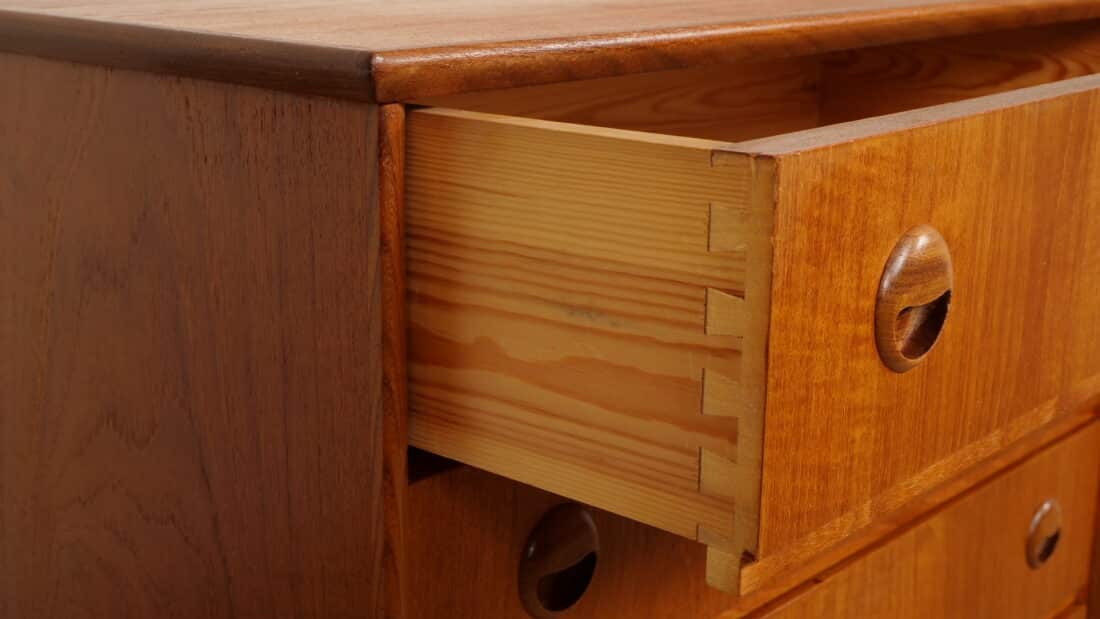 Vintage Ladekast 6 Lades 104 Cm Teak