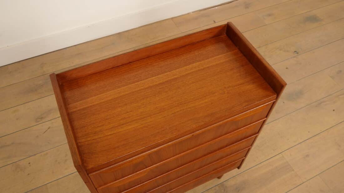 Vintage Deense Ladekast Teak 5 Lades