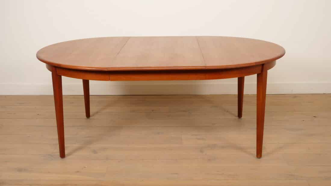 Vintage Ronde Eettafel Uitschuifbaar Teak 125 8211 185 Cm
