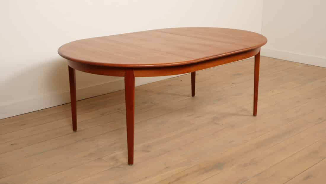 Vintage Ronde Eettafel Uitschuifbaar Teak 125 8211 185 Cm