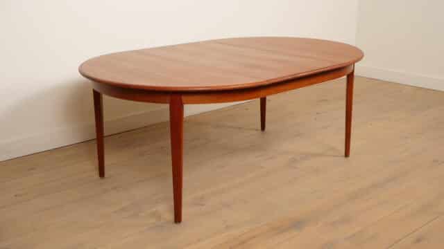 Vintage Ronde Eettafel Uitschuifbaar Teak 125 8211 185 Cm