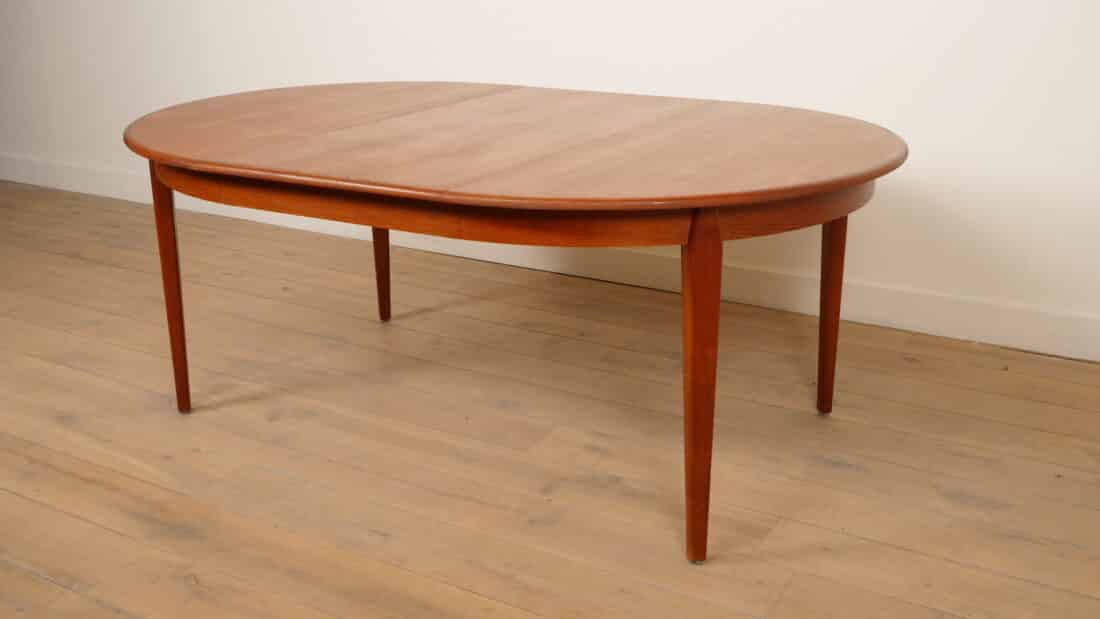 Vintage Ronde Eettafel Uitschuifbaar Teak 125 8211 185 Cm
