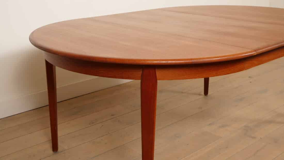 Vintage Ronde Eettafel Uitschuifbaar Teak 125 8211 185 Cm