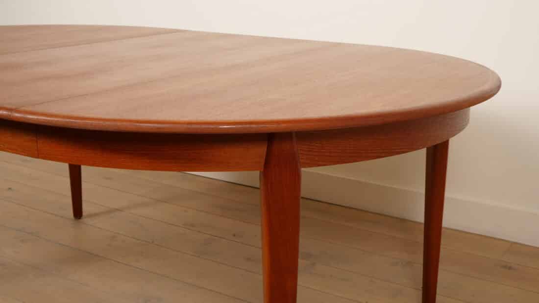 Vintage Ronde Eettafel Uitschuifbaar Teak 125 8211 185 Cm