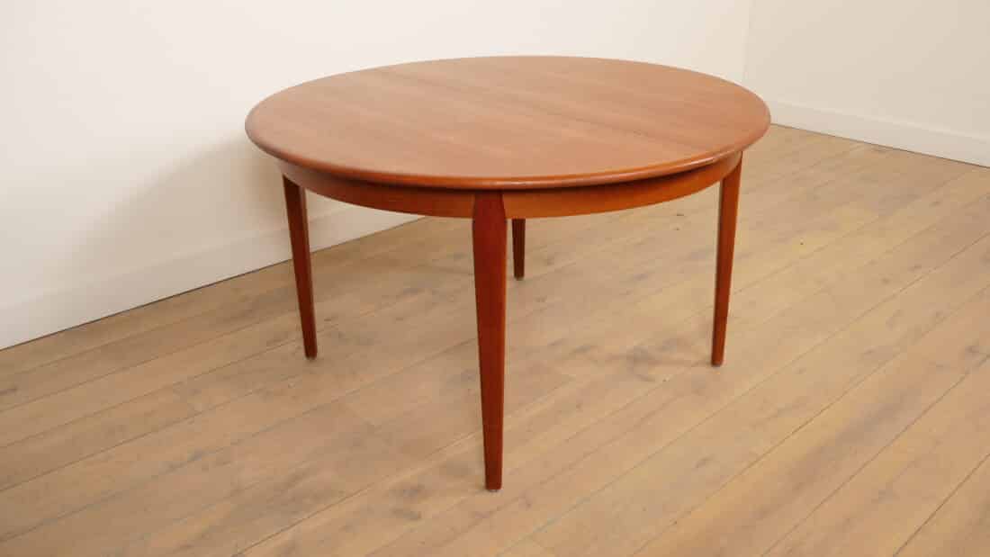 Vintage Ronde Eettafel Uitschuifbaar Teak 125 8211 185 Cm