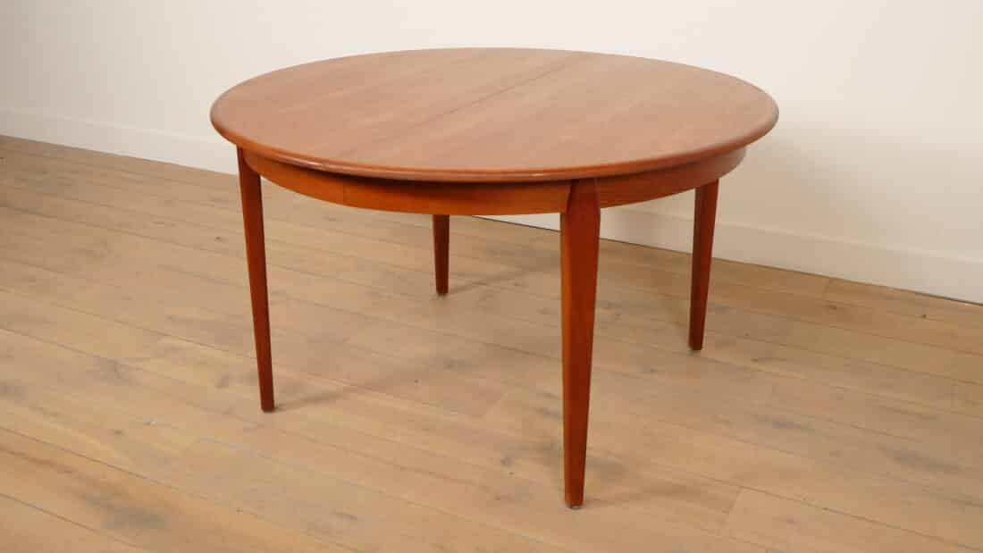 Vintage Ronde Eettafel Uitschuifbaar Teak 125 8211 185 Cm