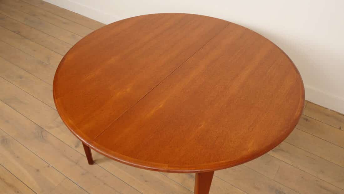 Vintage Ronde Eettafel Uitschuifbaar Teak 125 8211 185 Cm