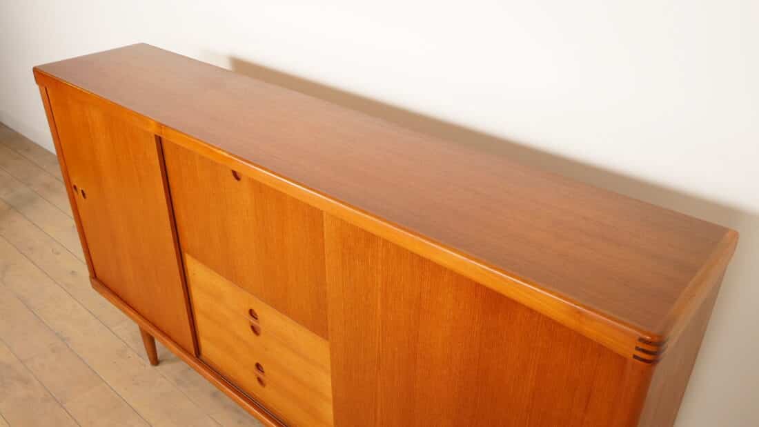 Vintage Kast Deens Highboard Schuifdeuren Bramin 225 Cm Vintage Kast Deens Highboard Schuifdeuren Bramin 225 Cm