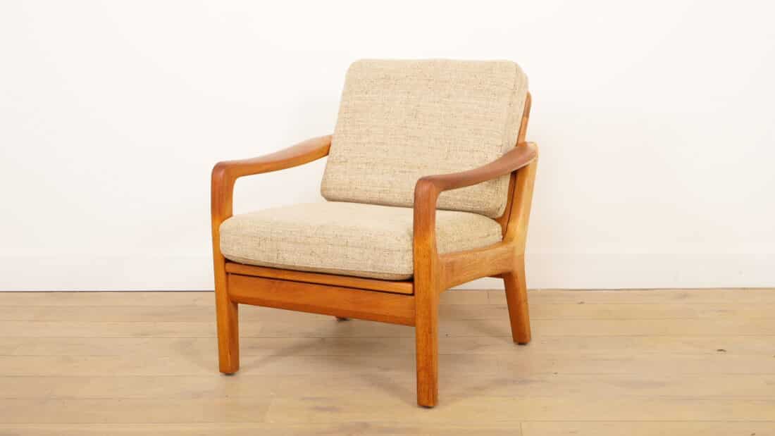 Vintage Lounge Fauteuil Teak Creme Juul Kristensen Vintage Lounge Fauteuil Teak Creme Juul Kristensen