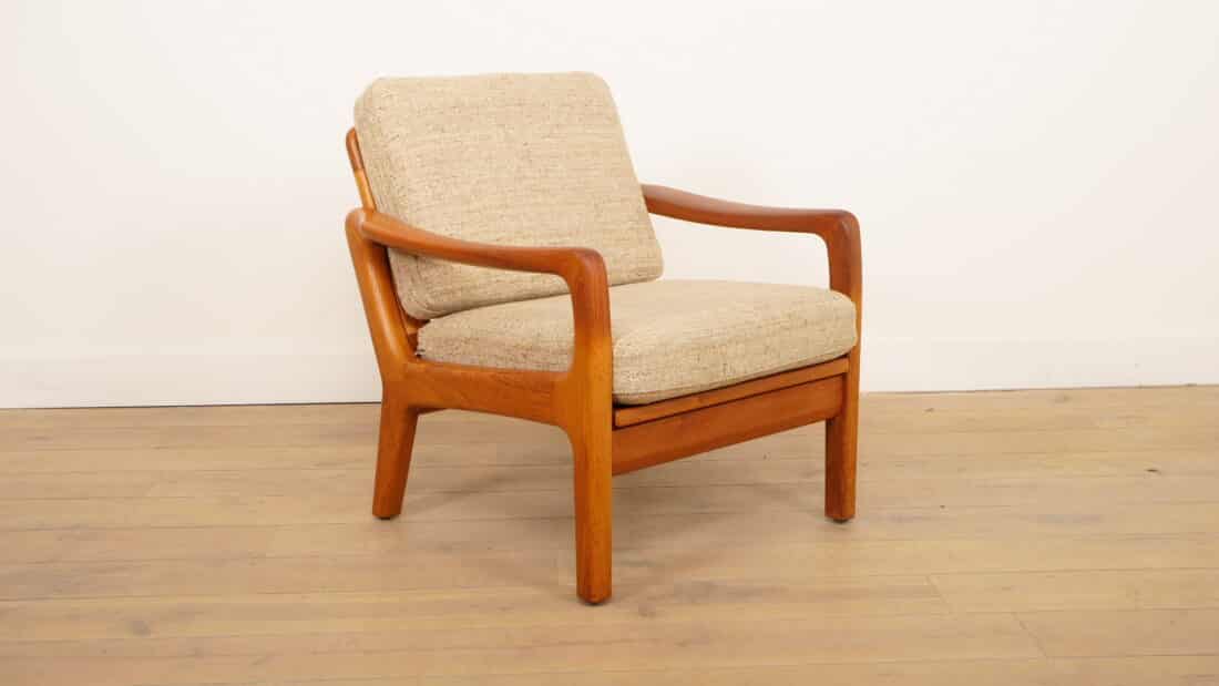 Vintage Lounge Fauteuil Teak Creme Juul Kristensen Vintage Lounge Fauteuil Teak Creme Juul Kristensen