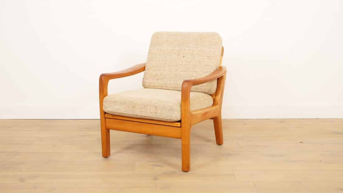 Vintage Lounge Fauteuil Teak Creme Juul Kristensen Vintage Lounge Fauteuil Teak Creme Juul Kristensen