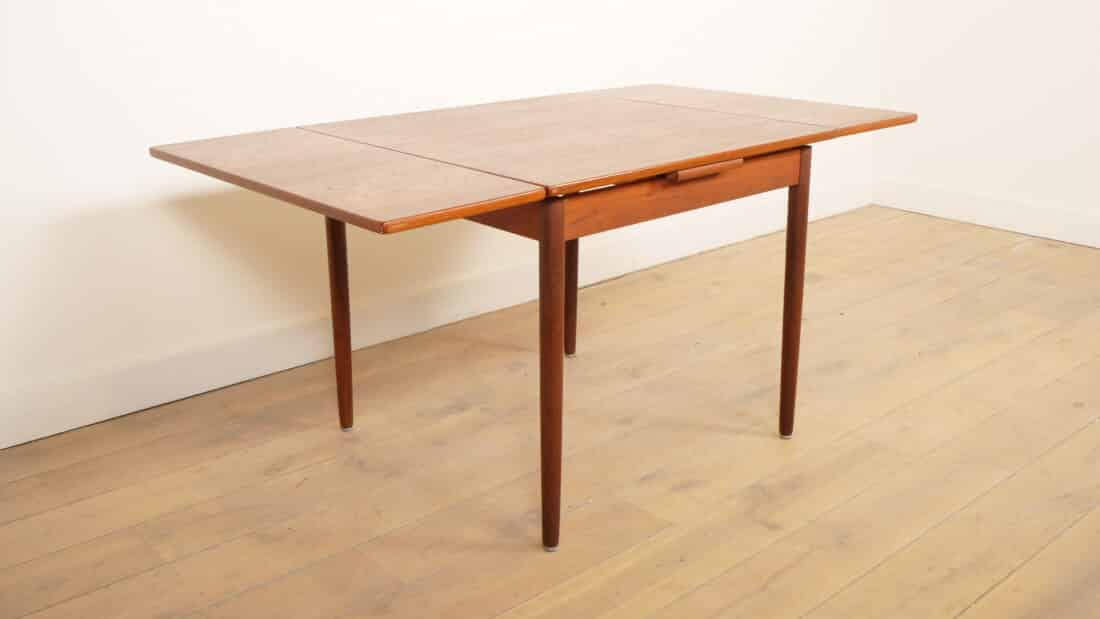 Compacte Vintage Eettafel Uitschuifbaar 1960s Compacte Vintage Eettafel Uitschuifbaar 1960s