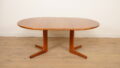 Vintage ronde eettafel | uitschuifbaar | teak | 121- 173 cm