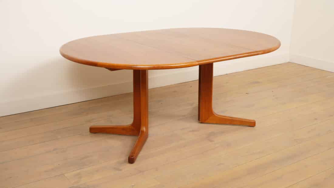 Vintage Ronde Eettafel Uitschuifbaar Teak 121 173 Cm