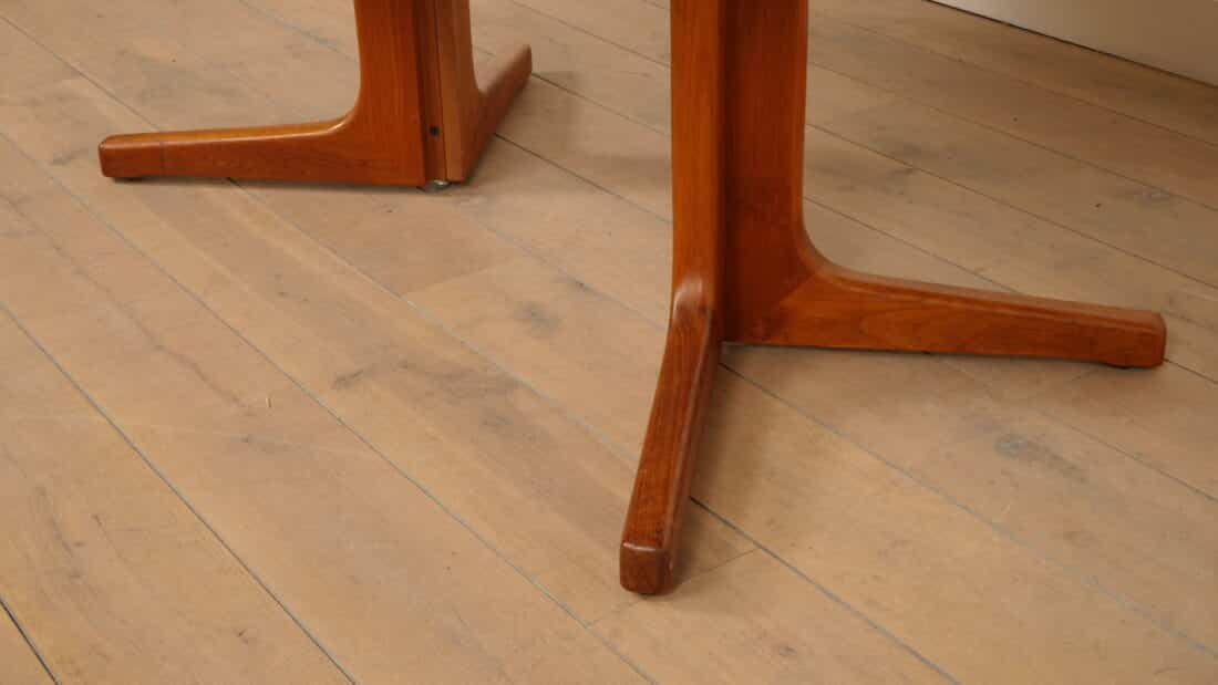 Vintage Ronde Eettafel Uitschuifbaar Teak 121 173 Cm