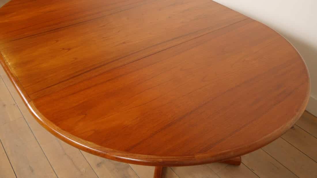 Vintage Ronde Eettafel Uitschuifbaar Teak 121 173 Cm