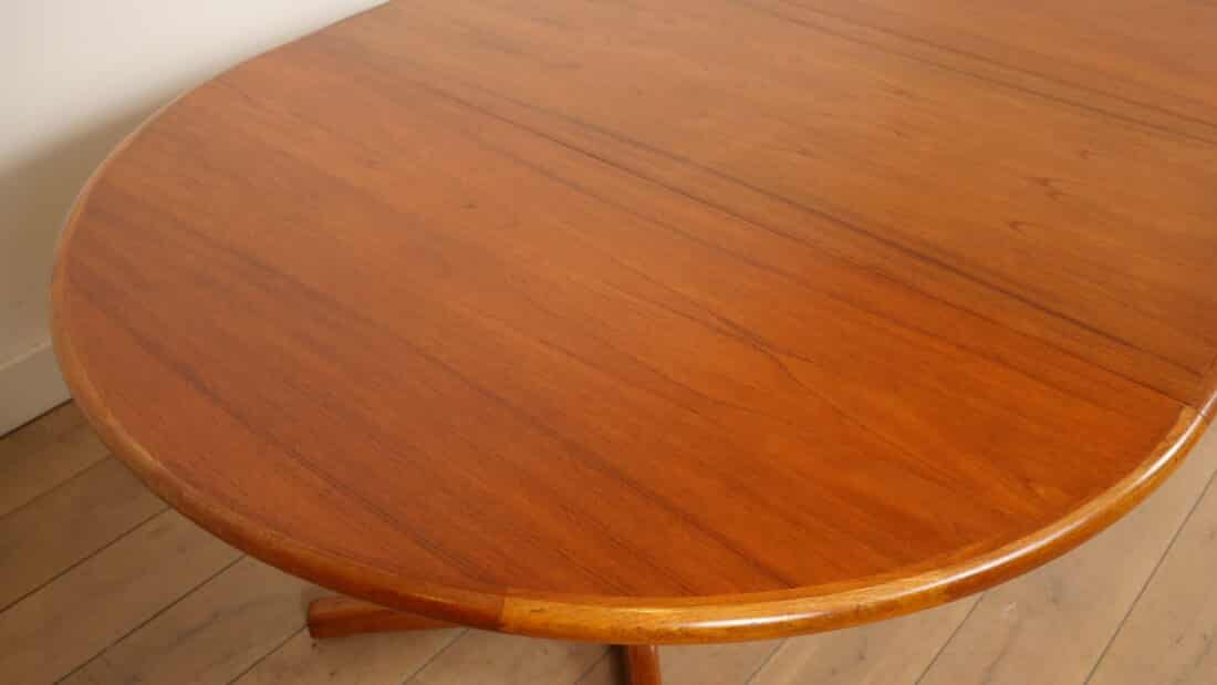 Vintage Ronde Eettafel Uitschuifbaar Teak 121 173 Cm