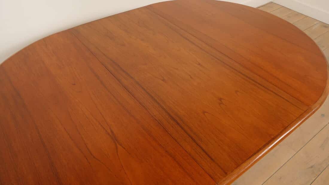 Vintage Ronde Eettafel Uitschuifbaar Teak 121 173 Cm