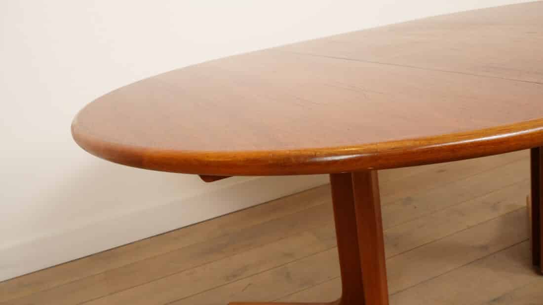 Vintage Ronde Eettafel Uitschuifbaar Teak 121 173 Cm