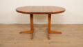 Compacte vintage ronde eettafel | uitschuifbaar | 90 cm - 130 cm