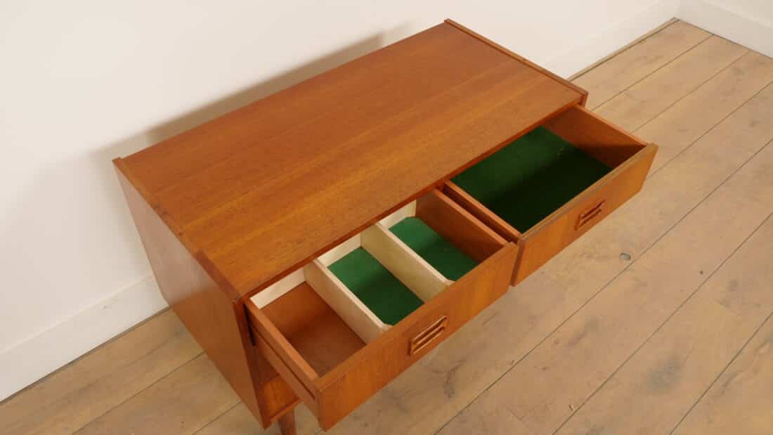 Vintage Deense Ladekast Teak 6 Lades