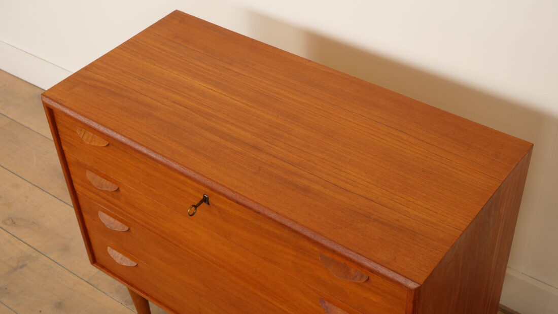 Vintage Deense Ladekast 4 Lades Teak