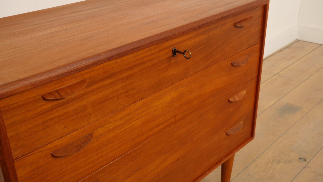 Vintage Deense Ladekast 4 Lades Teak