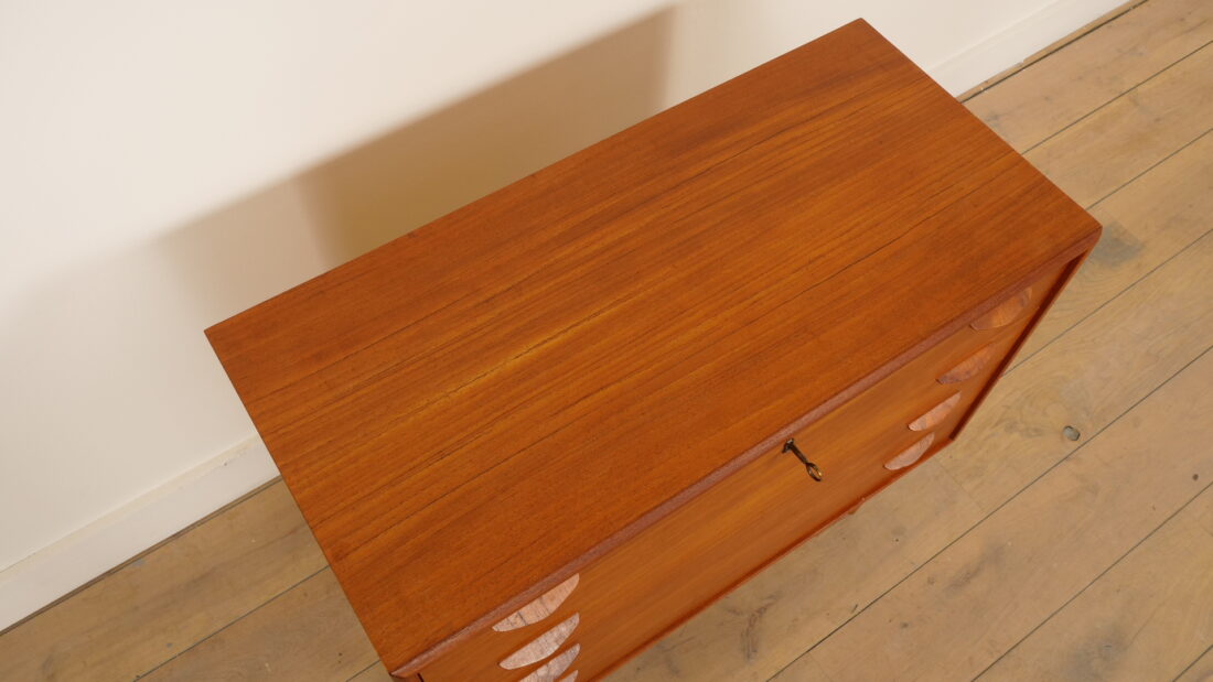 Vintage Deense Ladekast 4 Lades Teak