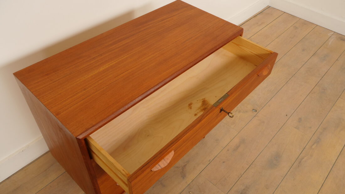 Vintage Deense Ladekast 4 Lades Teak