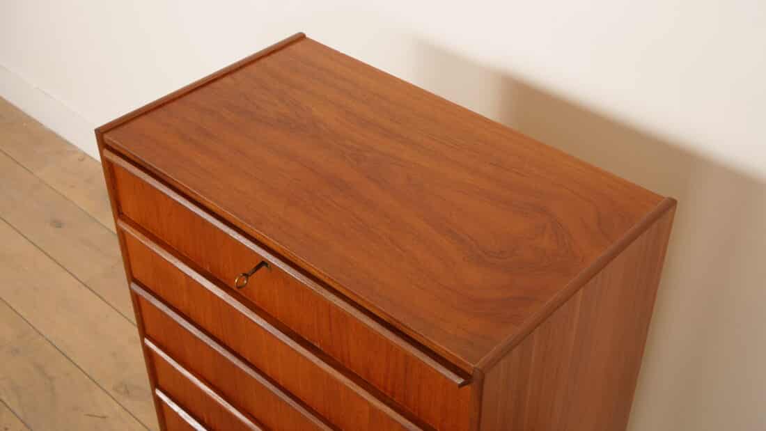 Vintage Deense Ladekast Teak 6 Lades 100 Cm Vintage Deense Ladekast Teak 6 Lades 100 Cm