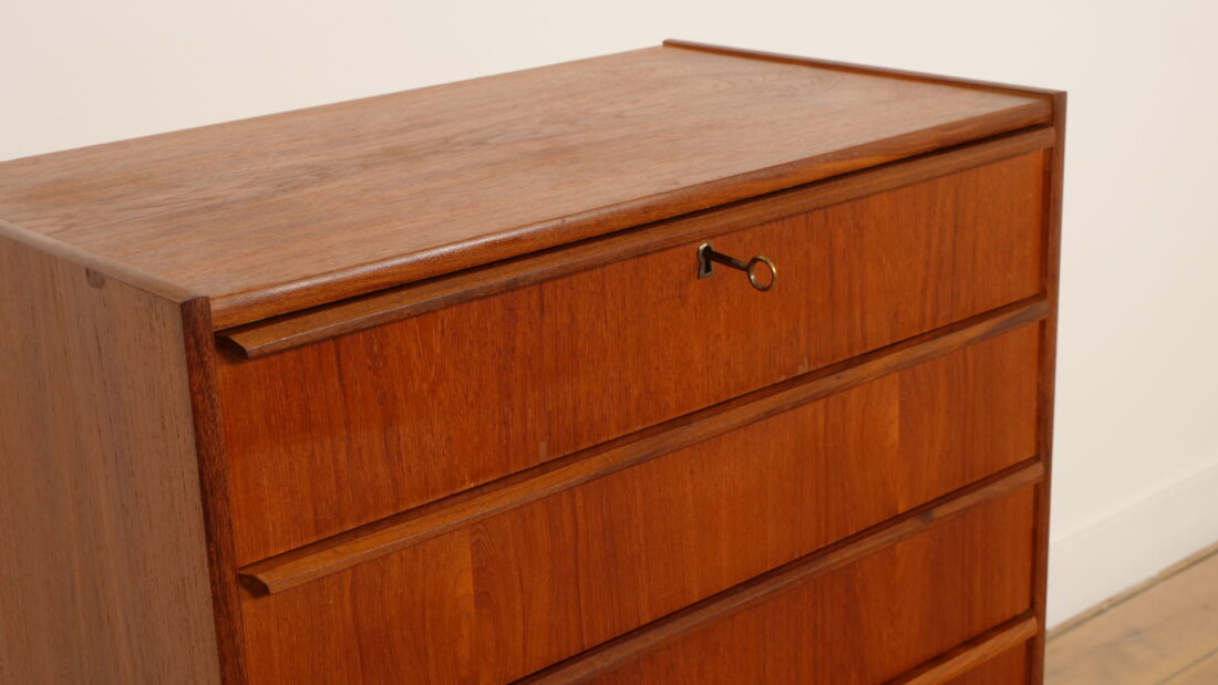 Vintage Deense Ladekast Teak 6 Lades 100 Cm Vintage Deense Ladekast Teak 6 Lades 100 Cm