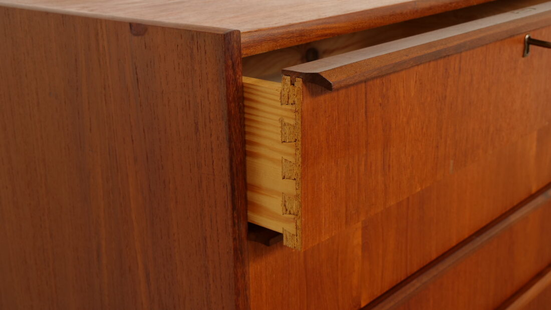 Vintage Deense Ladekast Teak 6 Lades 100 Cm Vintage Deense Ladekast Teak 6 Lades 100 Cm
