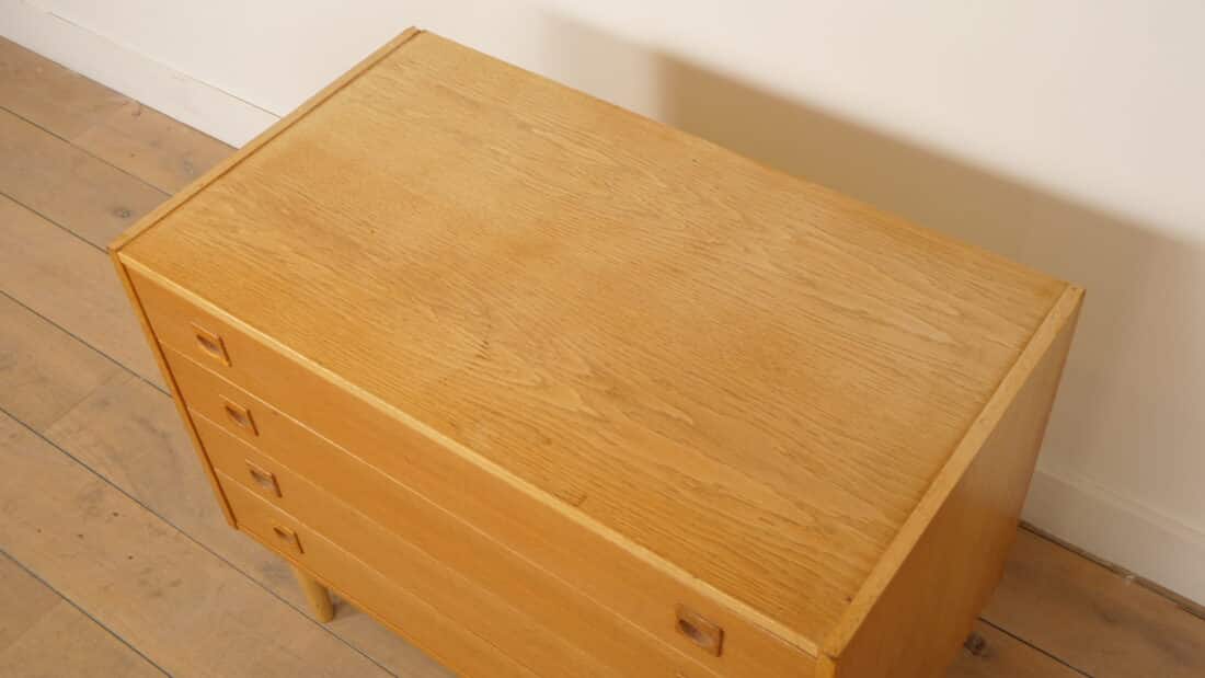 Vintage Deense Ladekast 4 Lades Teak