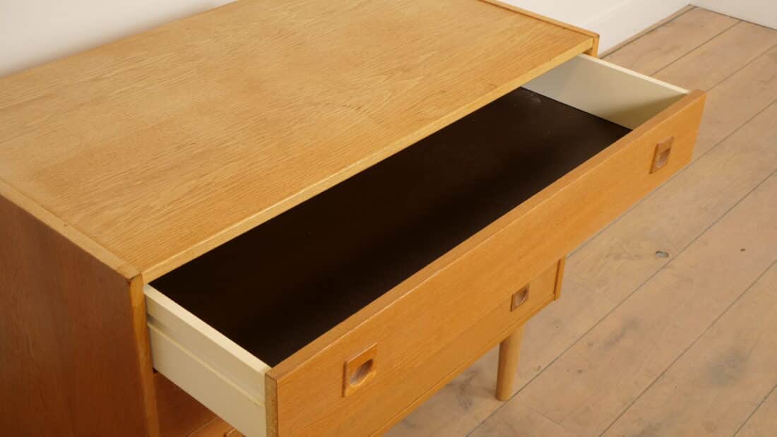 Vintage Deense Ladekast 4 Lades Teak