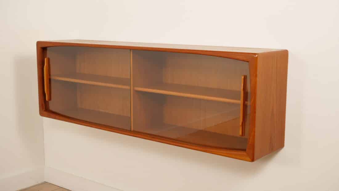 Vintage Dressoir Glazen Schuifdeur Zwevend 160 Cm