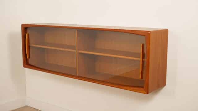 Vintage Dressoir Glazen Schuifdeur Zwevend 160 Cm