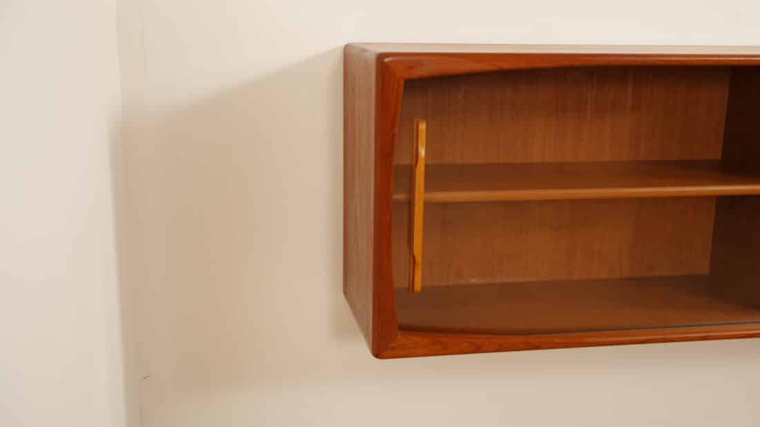 Vintage Dressoir Glazen Schuifdeur Zwevend 160 Cm