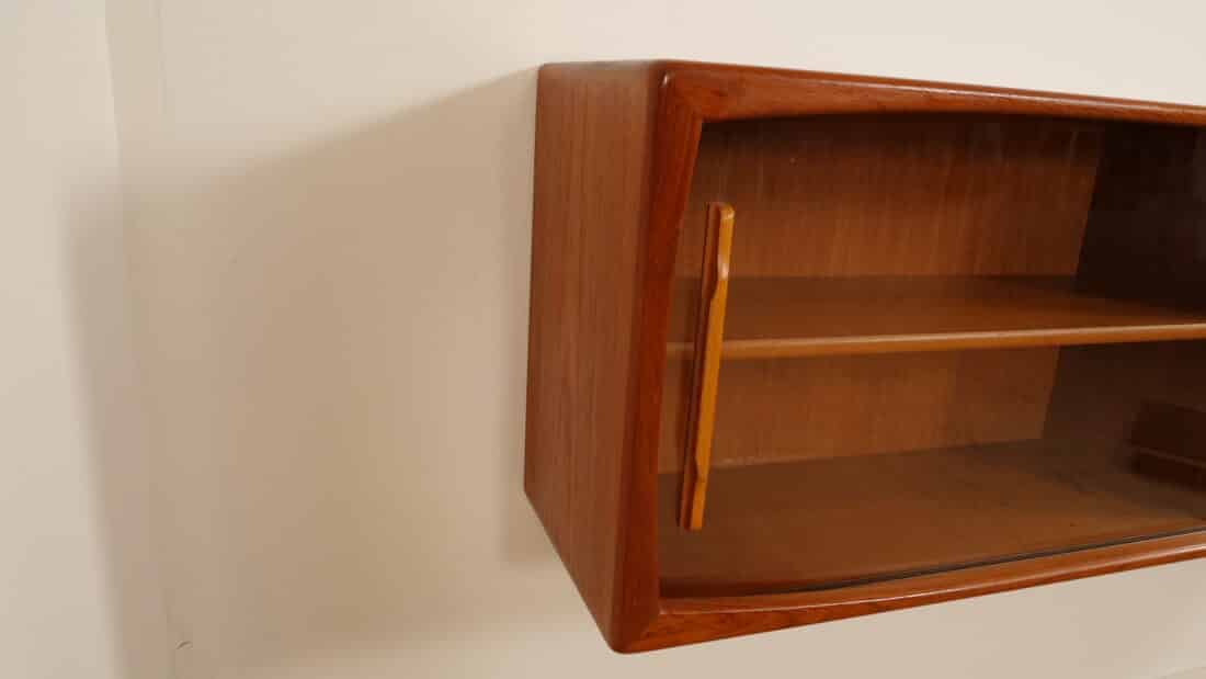Vintage Dressoir Glazen Schuifdeur Zwevend 160 Cm