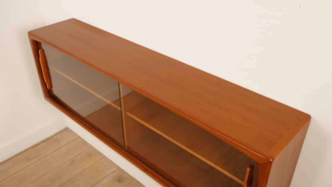 Vintage Dressoir Glazen Schuifdeur Zwevend 160 Cm