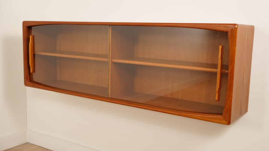 Vintage Dressoir Glazen Schuifdeur Zwevend 160 Cm