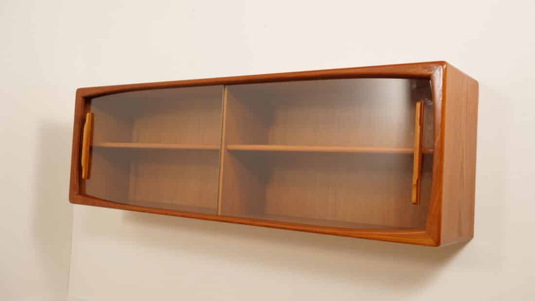 Vintage Dressoir Glazen Schuifdeur Zwevend 160 Cm