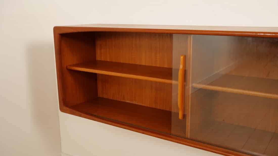 Vintage Dressoir Glazen Schuifdeur Zwevend 160 Cm