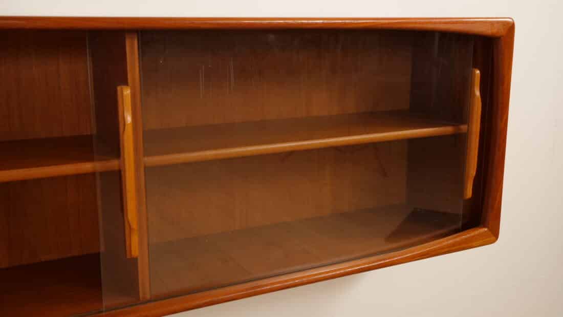 Vintage Dressoir Glazen Schuifdeur Zwevend 160 Cm