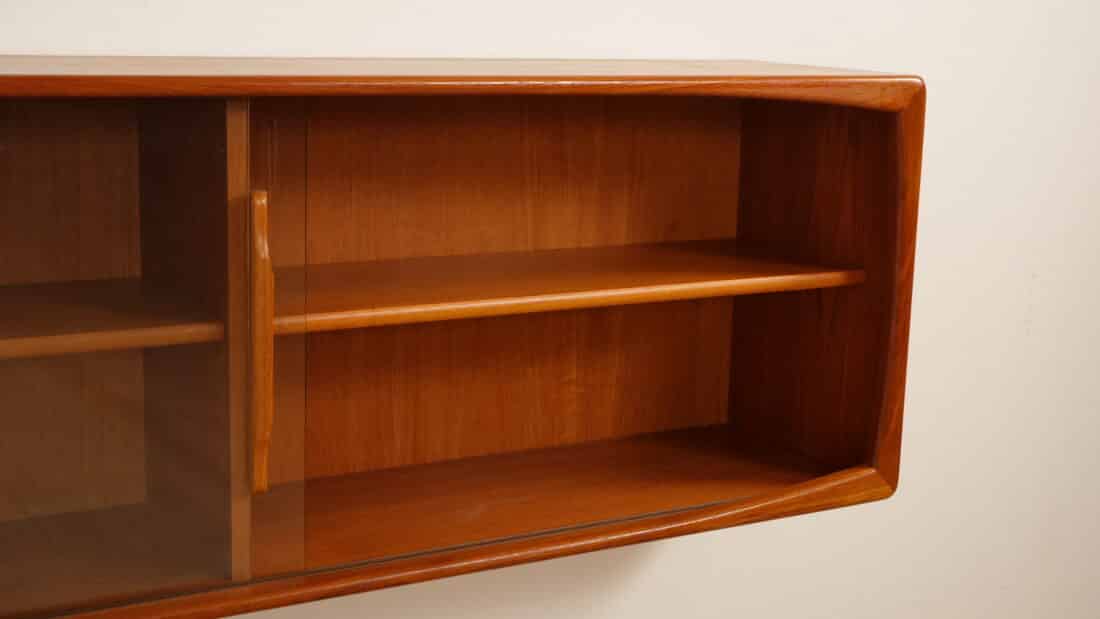 Vintage Dressoir Glazen Schuifdeur Zwevend 160 Cm