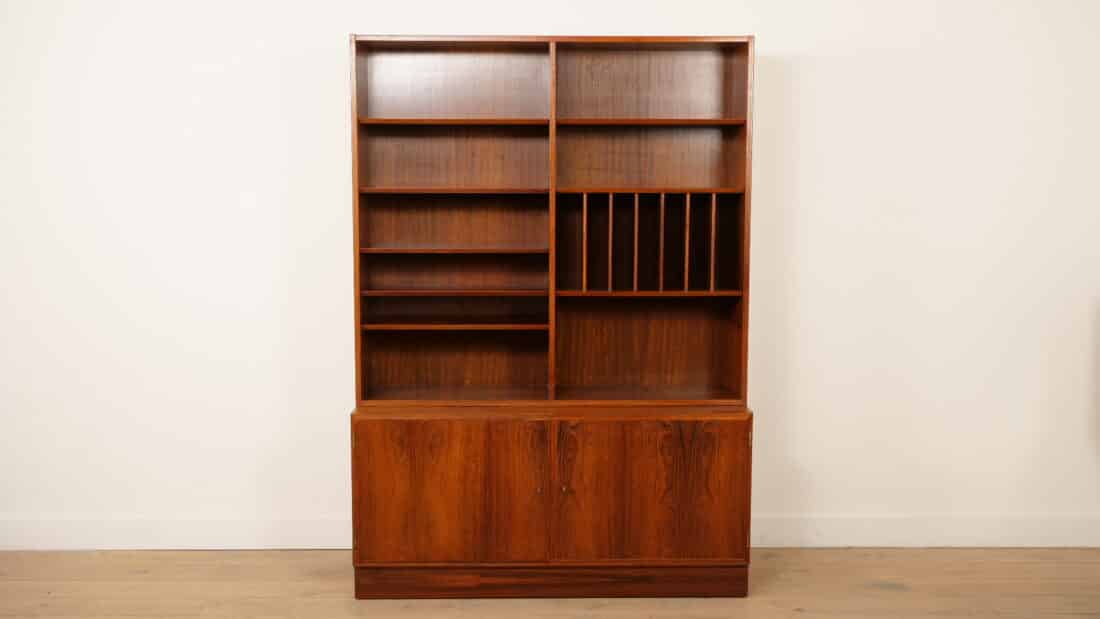 Vintage Highboard Boekenkast Platenkast Palissander Hundevad Voor Omann Jun