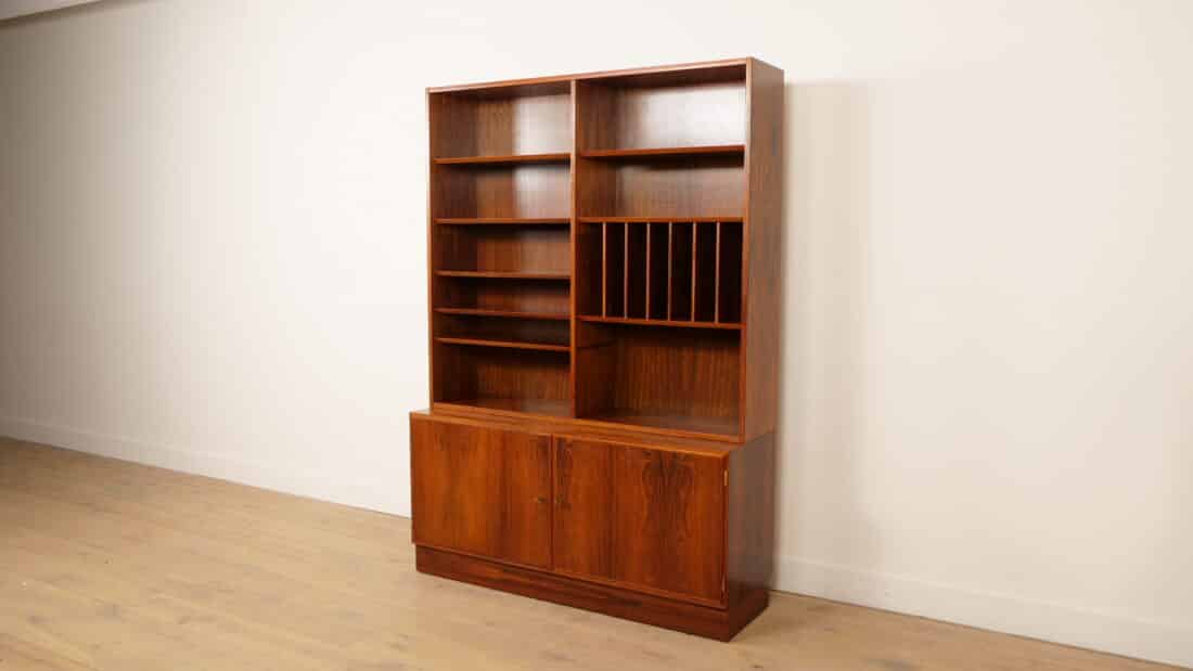 Vintage Highboard Boekenkast Platenkast Palissander Hundevad Voor Omann Jun