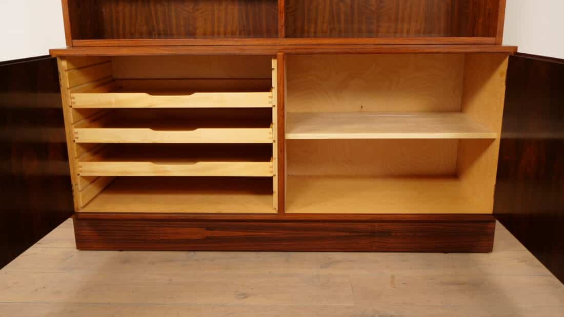 Vintage Highboard Boekenkast Platenkast Palissander Hundevad Voor Omann Jun
