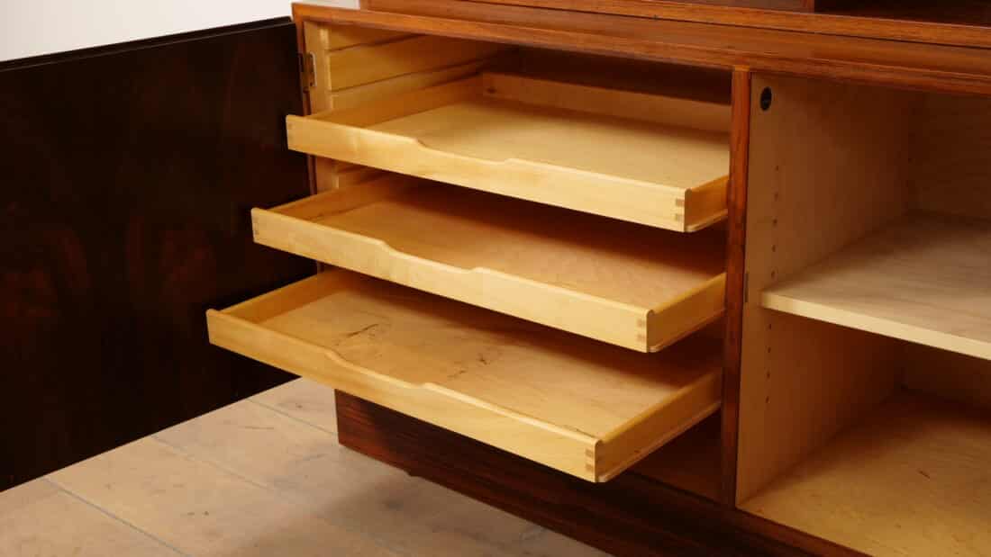 Vintage Highboard Boekenkast Platenkast Palissander Hundevad Voor Omann Jun