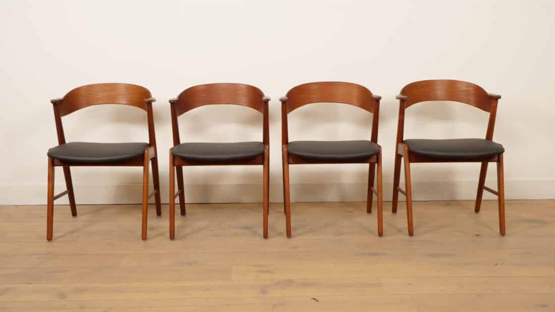 4 X Eetkamerstoelen Korup Stolefabrik Ks 21 Opnieuw Gestoffeerd