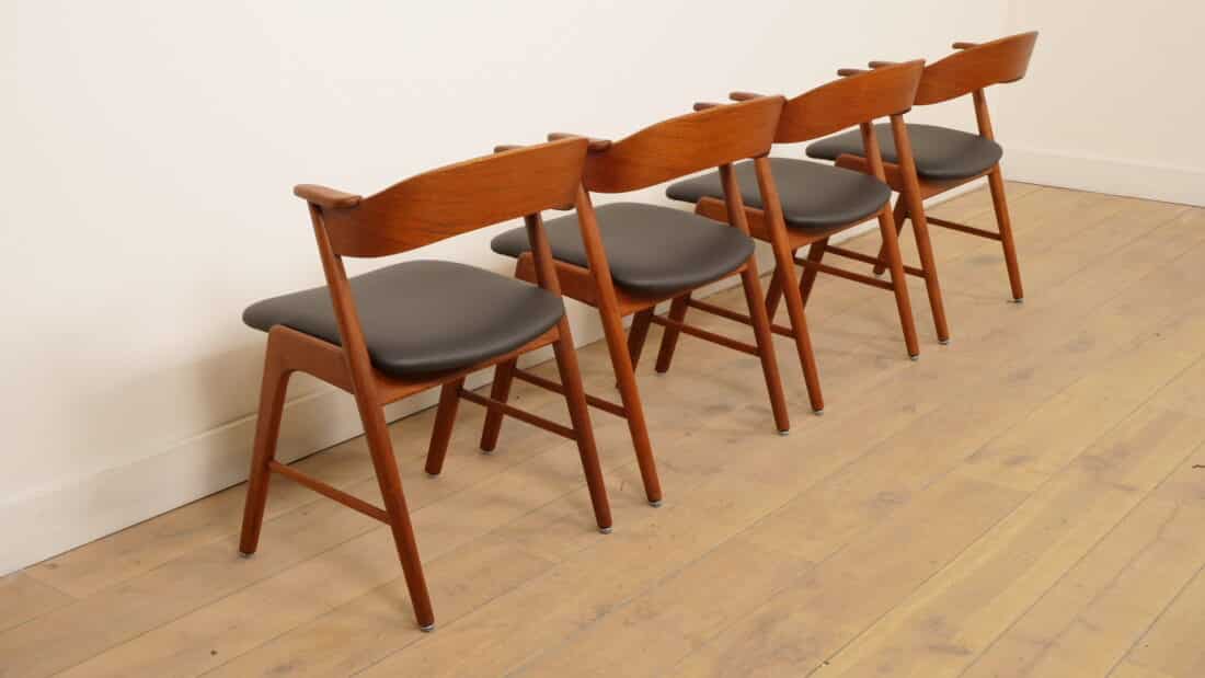 4 X Eetkamerstoelen Korup Stolefabrik Ks 21 Opnieuw Gestoffeerd